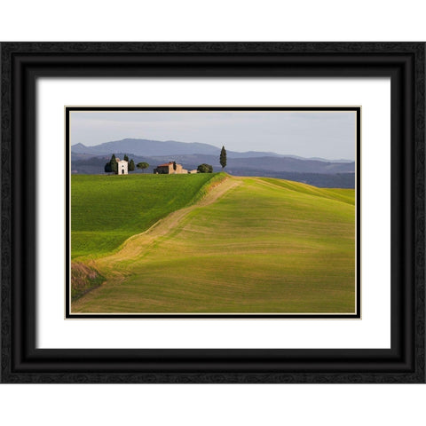 Val dOrcia-Siena-Tuscany Black Ornate Wood Framed Art Print with Double Matting by Pangea Images