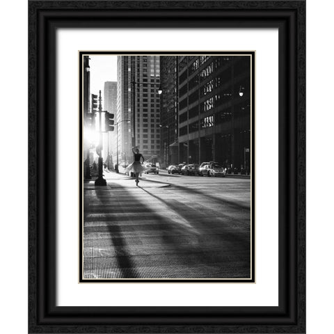 Manhattan Dance Black Ornate Wood Framed Art Print with Double Matting by Lauren, Julian
