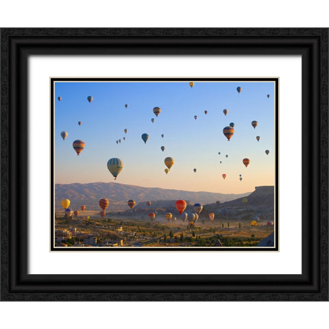 Flying over Cappadocia, Turkey Black Ornate Wood Framed Art Print with Double Matting by Pangea Images