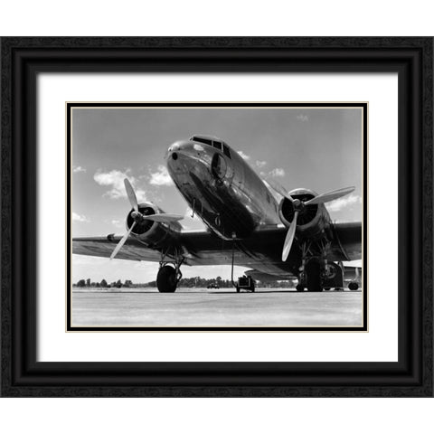 1940s Passenger Airplane Black Ornate Wood Framed Art Print with Double Matting by Armstrong Roberts, H.