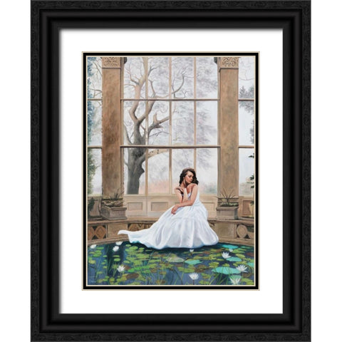 The Nymphaeum Black Ornate Wood Framed Art Print with Double Matting by Benson, Pierre