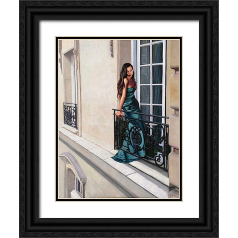 Window in Paris Black Ornate Wood Framed Art Print with Double Matting by Benson, Pierre