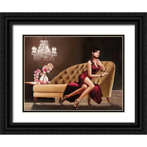 Jewel Black Ornate Wood Framed Art Print with Double Matting by Benson, Pierre