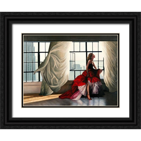 Midtown Breeze Black Ornate Wood Framed Art Print with Double Matting by Benson, Pierre