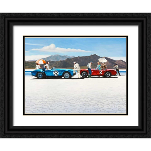 Bonneville Salt Plains - detail Black Ornate Wood Framed Art Print with Double Matting by Benson, Pierre