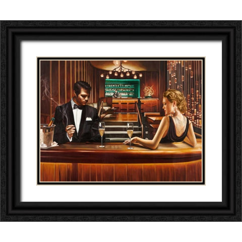 A Grand Night Out Black Ornate Wood Framed Art Print with Double Matting by Benson, Pierre