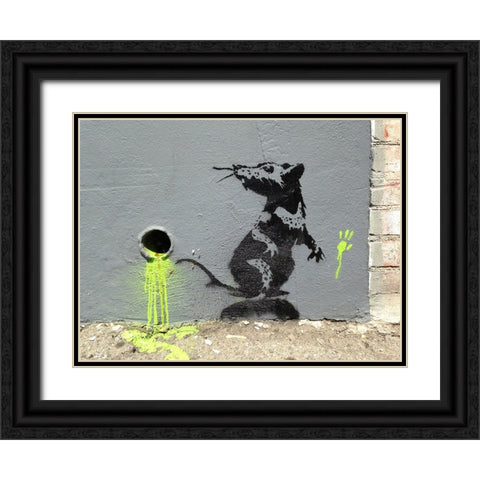 Orange Drive, Los Angeles Black Ornate Wood Framed Art Print with Double Matting by Anonymous (attributed to Banksy)