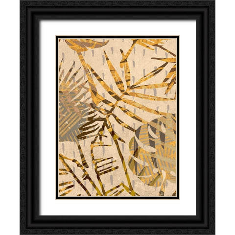 Golden Palms Panel II Black Ornate Wood Framed Art Print with Double Matting by Grant, Eve C.