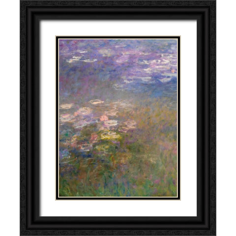 Water Lilies I Black Ornate Wood Framed Art Print with Double Matting by Monet, Claude