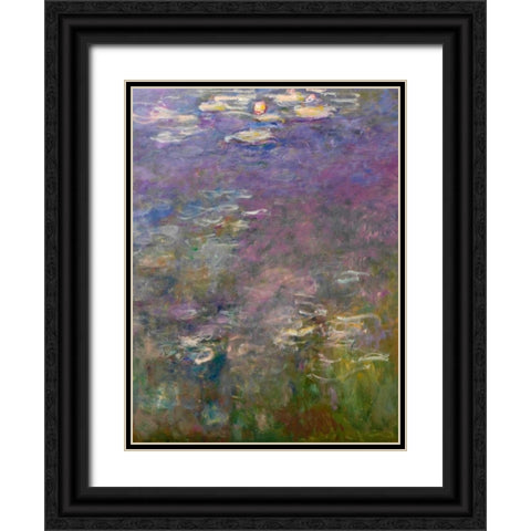 Water Lilies III Black Ornate Wood Framed Art Print with Double Matting by Monet, Claude