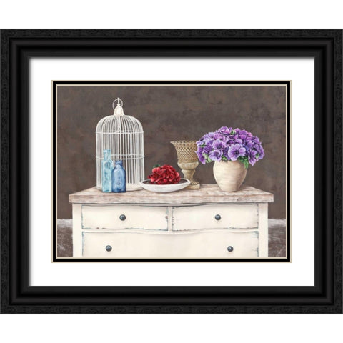 French Trumeau Black Ornate Wood Framed Art Print with Double Matting by Dellal, Remy