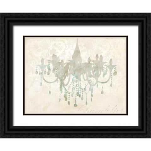 Chandelier Black Ornate Wood Framed Art Print with Double Matting by Dellal, Remy