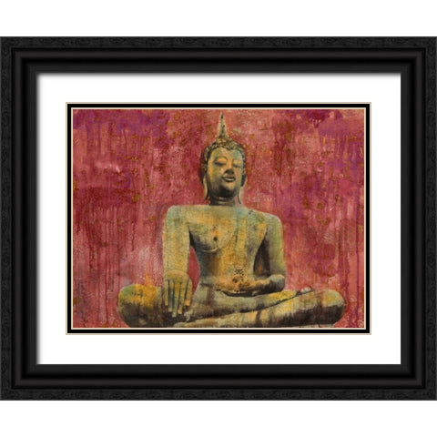 Golden Buddha Black Ornate Wood Framed Art Print with Double Matting by Moschetta, Dario
