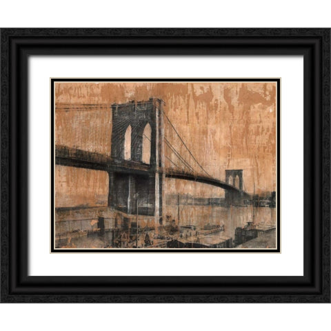 Brooklyn Bridge 2 Black Ornate Wood Framed Art Print with Double Matting by Moschetta, Dario