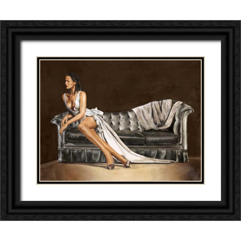 Caprice Black Ornate Wood Framed Art Print with Double Matting by Ciccone, Emilio