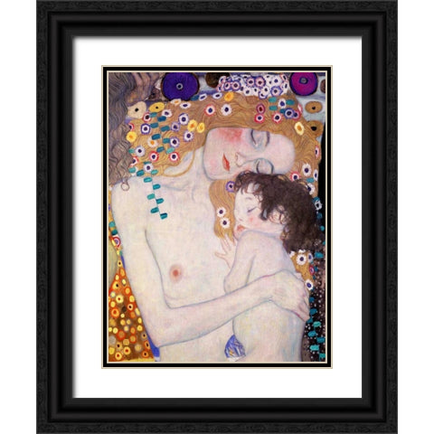 Le Tre eta della donna Black Ornate Wood Framed Art Print with Double Matting by Klimt, Gustav