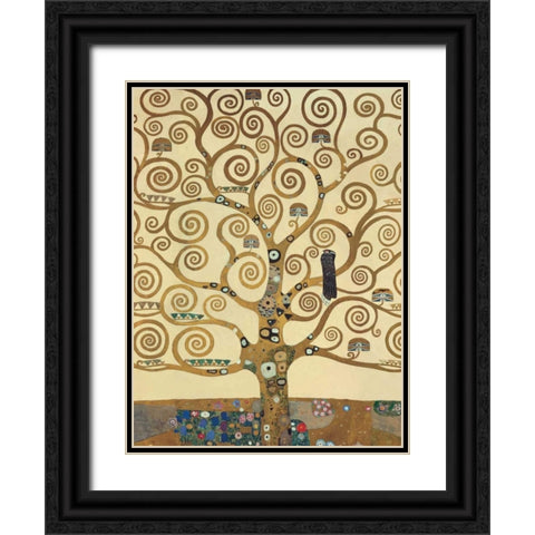 The Tree of Life Black Ornate Wood Framed Art Print with Double Matting by Klimt, Gustav