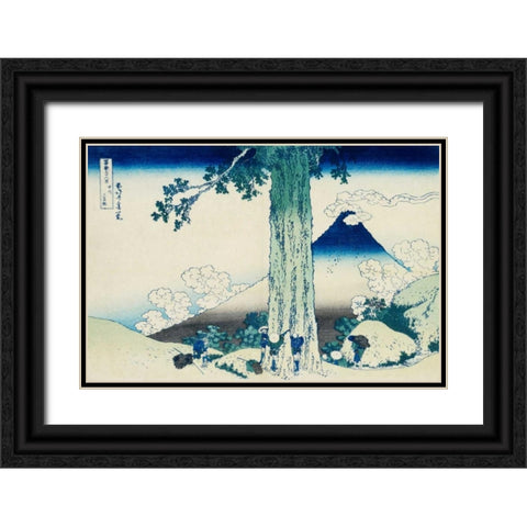 View of Mount Fuji ca. 1829-1833 Black Ornate Wood Framed Art Print with Double Matting by Hokusai