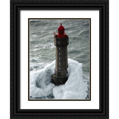 La Jument Black Ornate Wood Framed Art Print with Double Matting by Guichard, Jean