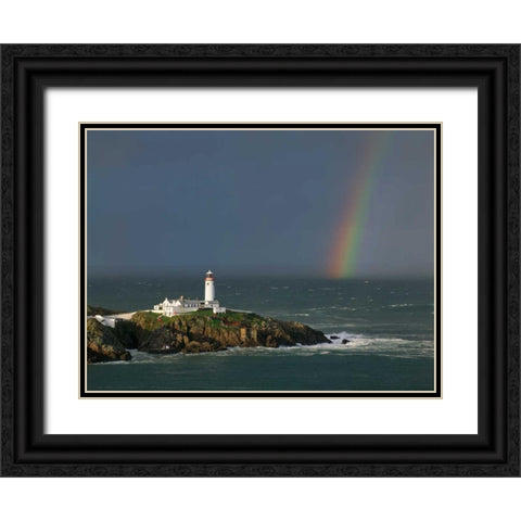 Rainbow over Fanad-Head Ireland Black Ornate Wood Framed Art Print with Double Matting by Guichard, Jean