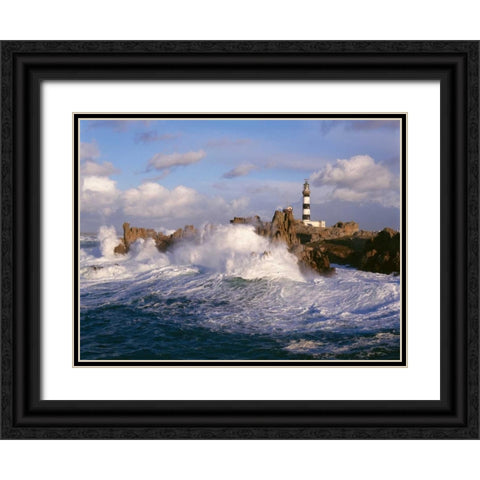 Phare du Creac h Black Ornate Wood Framed Art Print with Double Matting by Guichard, Jean