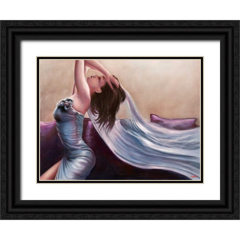 Cristelle Black Ornate Wood Framed Art Print with Double Matting by Silver, John