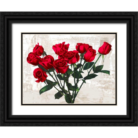Bouquet Black Ornate Wood Framed Art Print with Double Matting by Thomlinson, Jenny