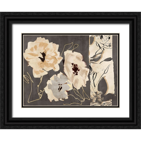 Earth Flowers I Black Ornate Wood Framed Art Print with Double Matting by Parr, Kelly