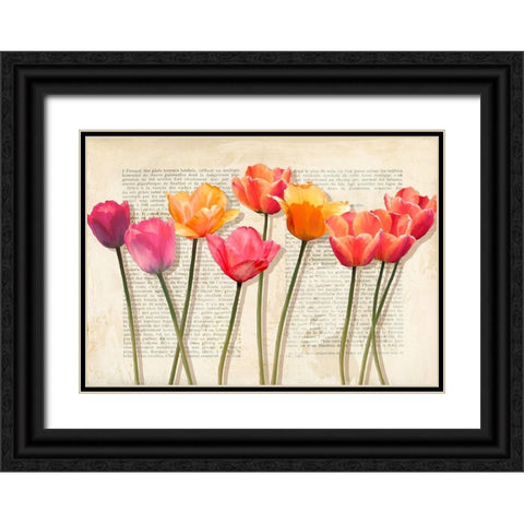 Fleurs et Histoires Black Ornate Wood Framed Art Print with Double Matting by Villa, Luca