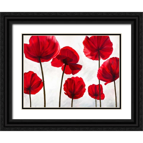 Red Friends Black Ornate Wood Framed Art Print with Double Matting by Villa, Luca