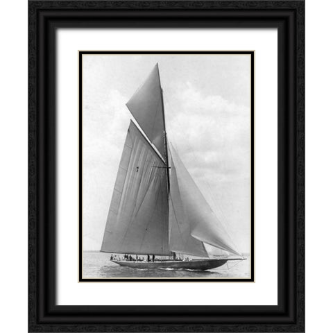 The Vanitie During the Americas Cup 1910 Black Ornate Wood Framed Art Print with Double Matting by Levick, Edwin