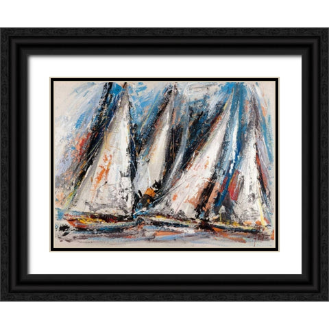 Vele nel cielo Black Ornate Wood Framed Art Print with Double Matting by Florio, Luigi