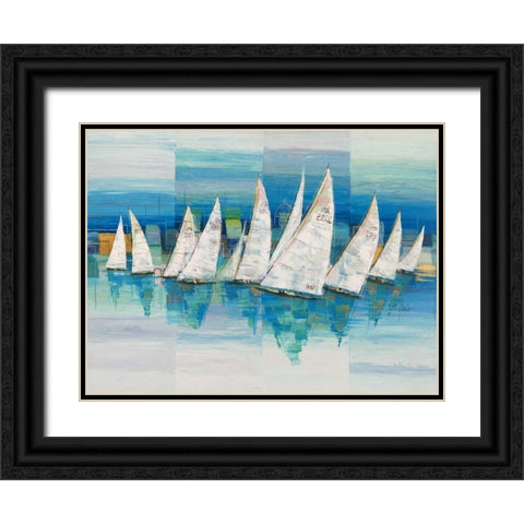 Oceano Black Ornate Wood Framed Art Print with Double Matting by Florio, Luigi