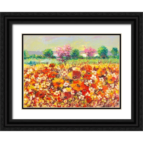 Colori di primavera Black Ornate Wood Framed Art Print with Double Matting by Florio, Luigi