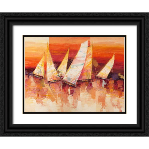 Vele allâ€™orizzonte Black Ornate Wood Framed Art Print with Double Matting by Florio, Luigi