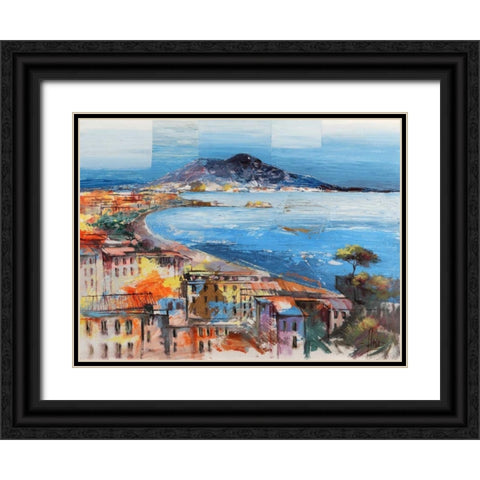 Dolce Napoli Black Ornate Wood Framed Art Print with Double Matting by Florio, Luigi