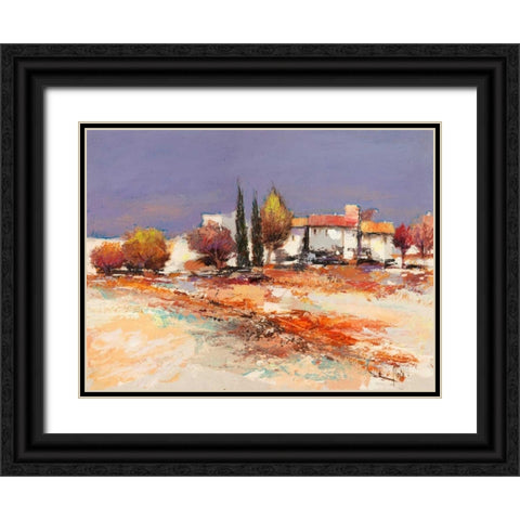 Case nel sole Black Ornate Wood Framed Art Print with Double Matting by Florio, Luigi