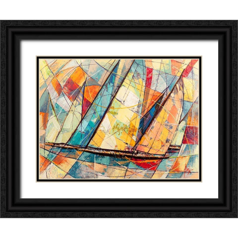 Regata futurista Black Ornate Wood Framed Art Print with Double Matting by Florio, Luigi