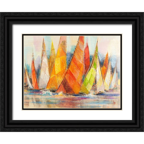 Regata di colori Black Ornate Wood Framed Art Print with Double Matting by Florio, Luigi