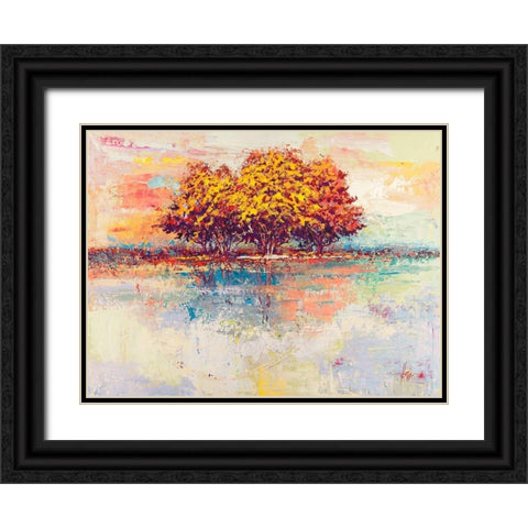 Alberi nel sole Black Ornate Wood Framed Art Print with Double Matting by Florio, Luigi