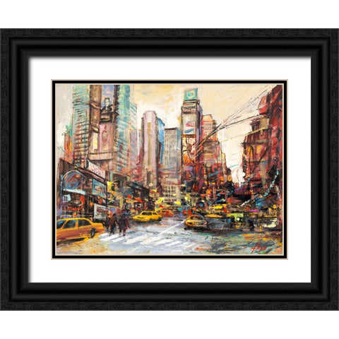 Mattino su Manhattan Black Ornate Wood Framed Art Print with Double Matting by Florio, Luigi