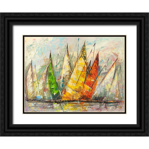 Grande Regata Black Ornate Wood Framed Art Print with Double Matting by Florio, Luigi
