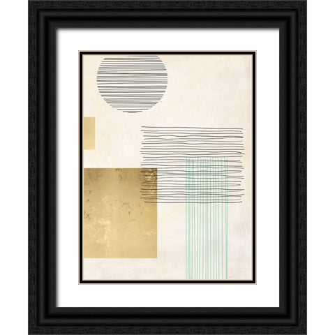 Lines and Shapes III Black Ornate Wood Framed Art Print with Double Matting by Miko, Sayaka