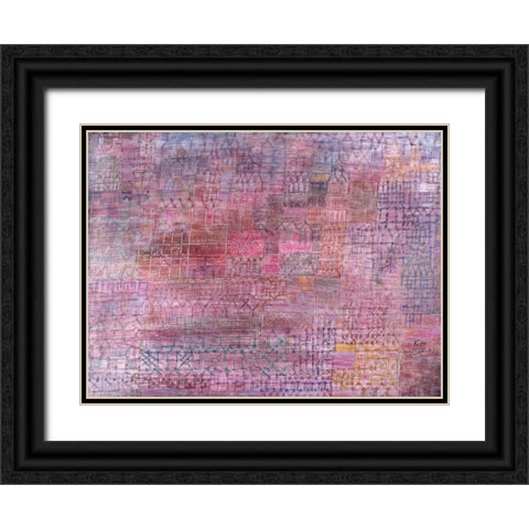 Cathedrals Black Ornate Wood Framed Art Print with Double Matting by Klee, Paul
