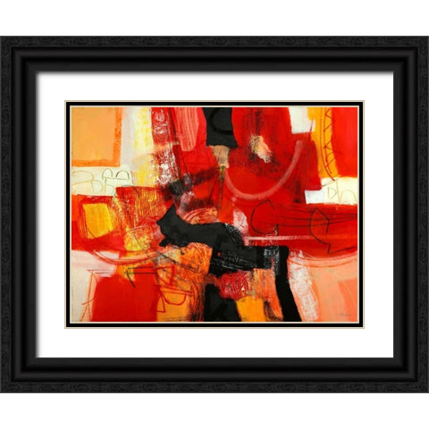 Davanti al fuoco Black Ornate Wood Framed Art Print with Double Matting by Piovan, Maurizio