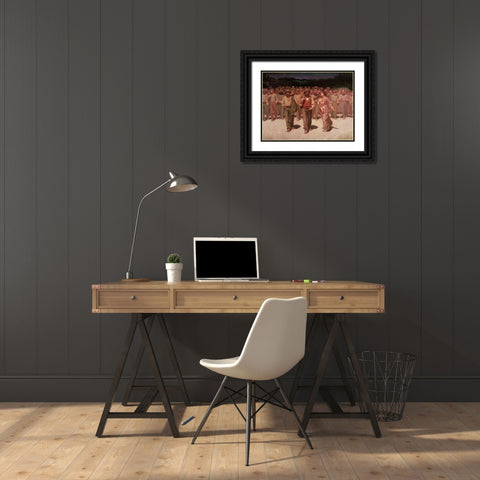 Il Quarto Stato Black Ornate Wood Framed Art Print with Double Matting by Pellizza da Volpedo, Giuseppe
