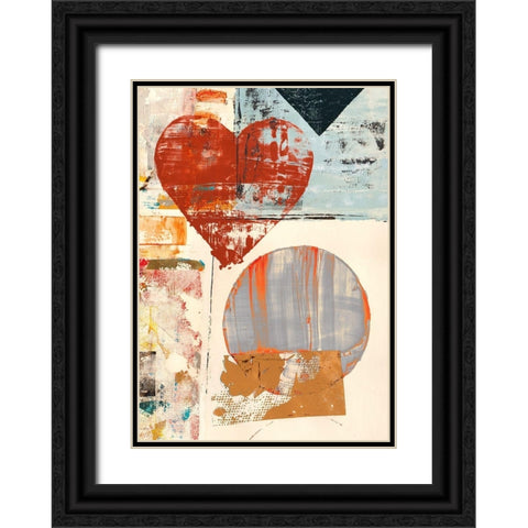 Pop Love #3 (detail-Heart) Black Ornate Wood Framed Art Print with Double Matting by Winkel, Peter