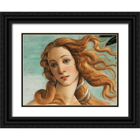 Nascita di Venere Black Ornate Wood Framed Art Print with Double Matting by Botticelli, Sandro