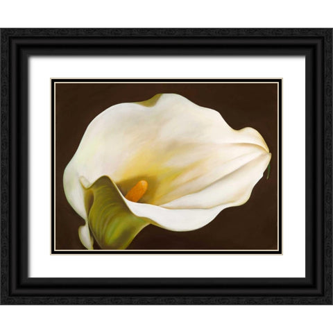 Calla Black Ornate Wood Framed Art Print with Double Matting by Biffi, Serena