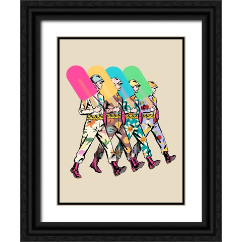 No War Army Black Ornate Wood Framed Art Print with Double Matting by Hill, Steven